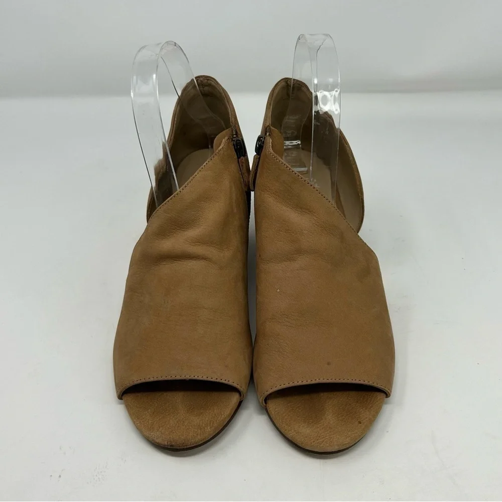 Eileen Fisher Tan Light Brown Leather Heeled D'Orsay Heeled Sandals Size 8.5